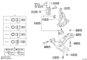 Front steering knuckle (left) 43212-F4030 for Toyota IZOA