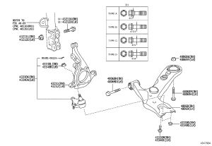 Front Lower Swing Arm 48068-0F041 for Toyota Levin