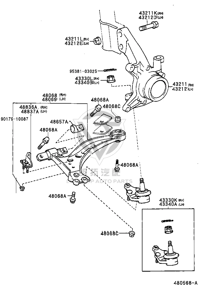 Nut 90179-12103 for Toyota Avalon