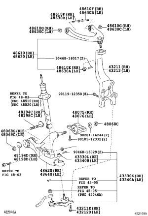 Front Lower Control Arm Ball Joint 43340-09090 for Toyota Crown