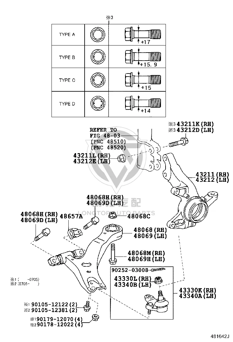 Front Lower Control Arm Ball Joint 43340-29215 for Toyota HARRIER