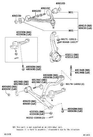Front Lower Arm Right 48068-30300 for Toyota Aristo