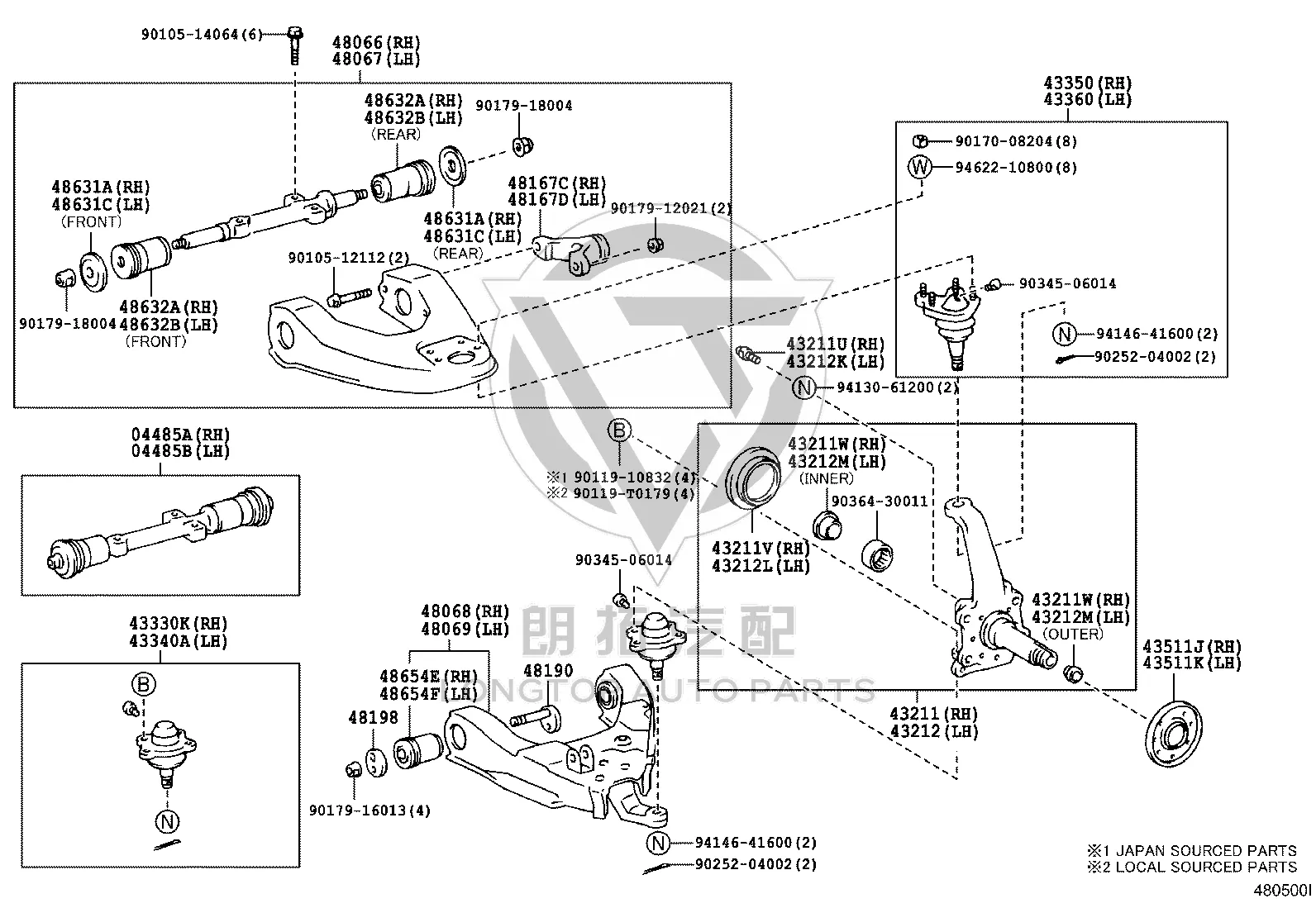 Front Right Upper Ball Joint 43350-39125 for Toyota Hilux