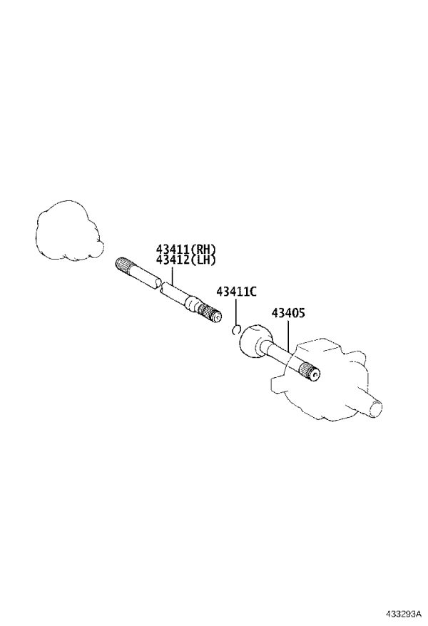 Front Axle Outer Shaft Subassembly 43405-60100 for Toyota Land Cruiser