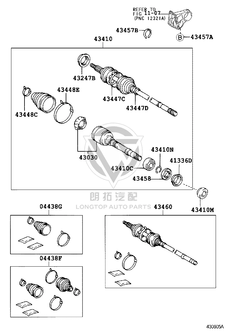 Front Right CV Axle Shaft 43410-07030 for Toyota Pronard