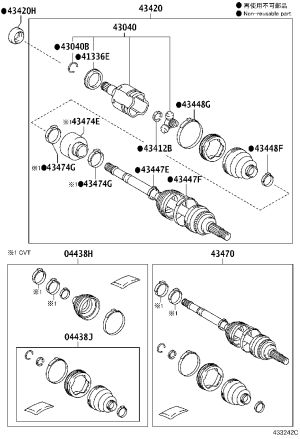 Front Half Shaft (Left) 43420-02D90 for Toyota Corolla