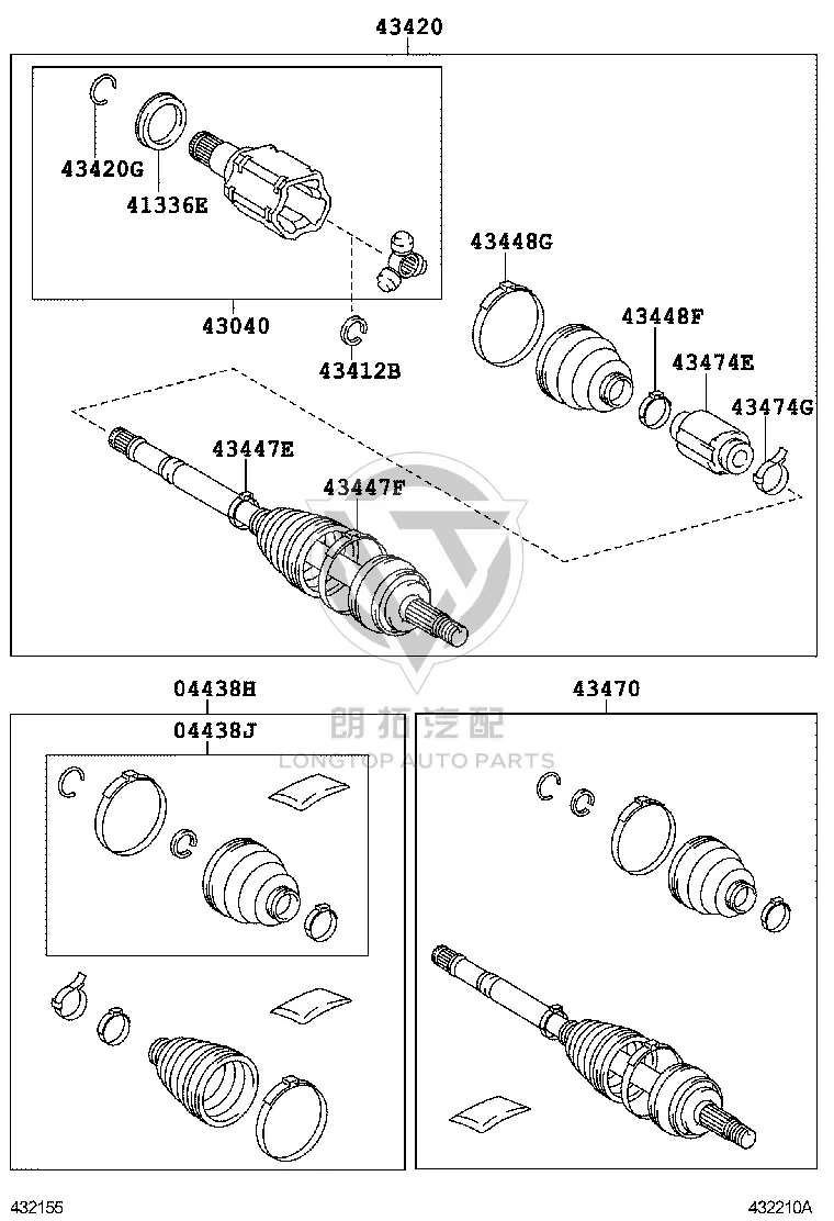 Front Half-Axis Left 43420-0E060 for Toyota Highlander