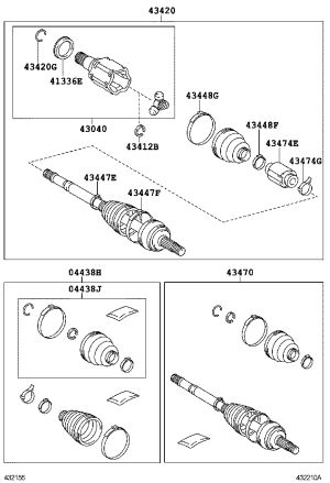 Front Half-Axis Left 43420-0E060 for Toyota Highlander
