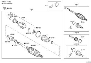 Front half shaft (left) 43420-33360 for Toyota Camry