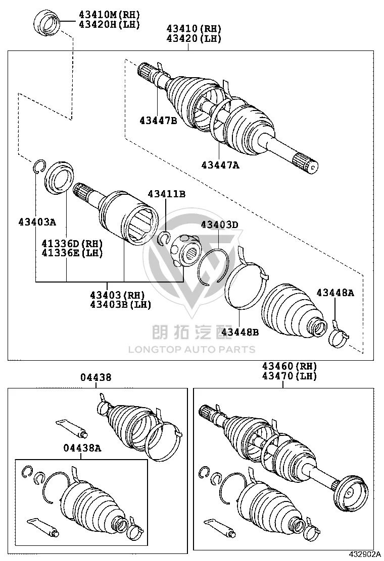 Half Shaft Left 43430-60040 for Toyota Land Cruiser