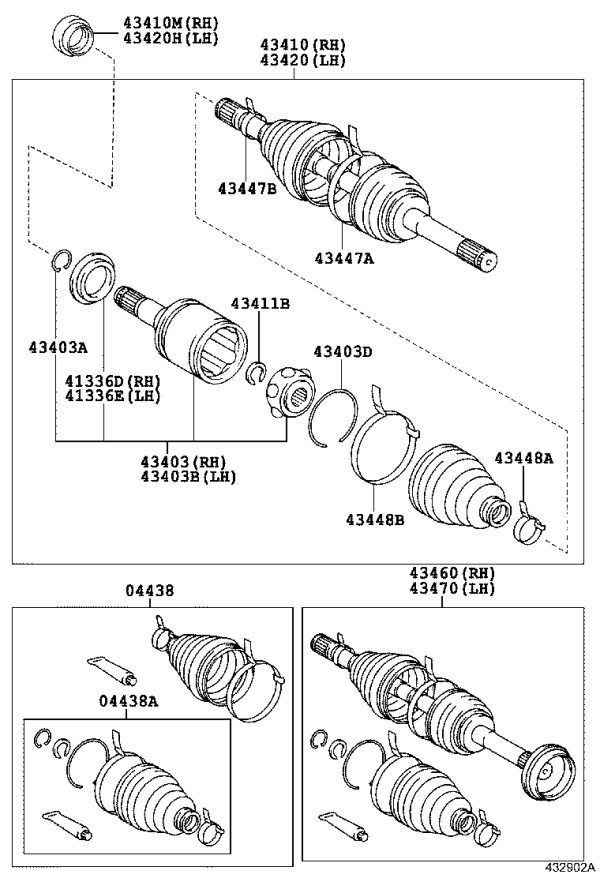 Front Right Outer CV Joint 43460-69155 for Toyota Land Cruiser