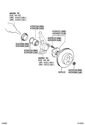 Front Brake Disc Right 43512-33130 for Toyota Camry