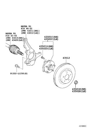 Front Brake Disc 43512-02220 for Toyota Corolla