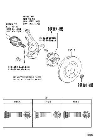 Front Brake Disc (Right) 43512-02360 for Toyota Levin