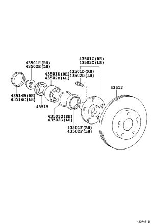 Front Brake Disc (Right) 43512-30300 for Toyota Aristo