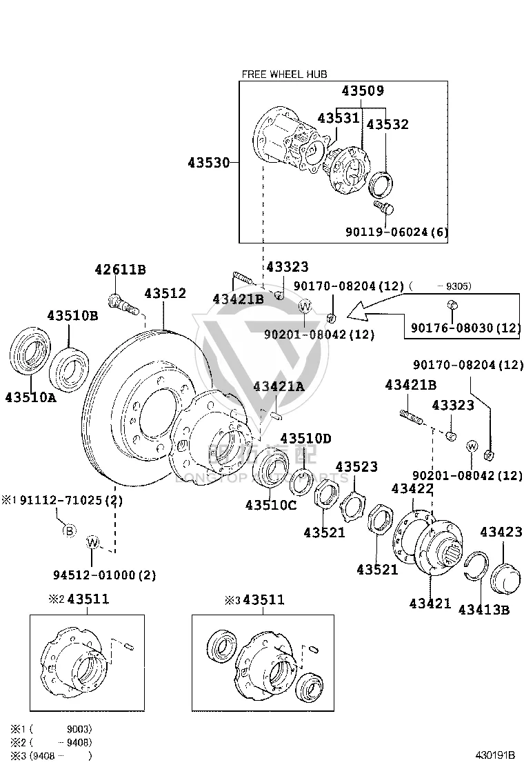 Free Hub Assembly 43530-60042 for Toyota Land Cruiser