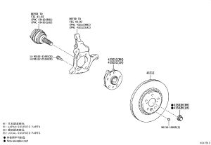 Front Wheel Hub Assembly with Bearing 43550-78010 for Toyota Crown