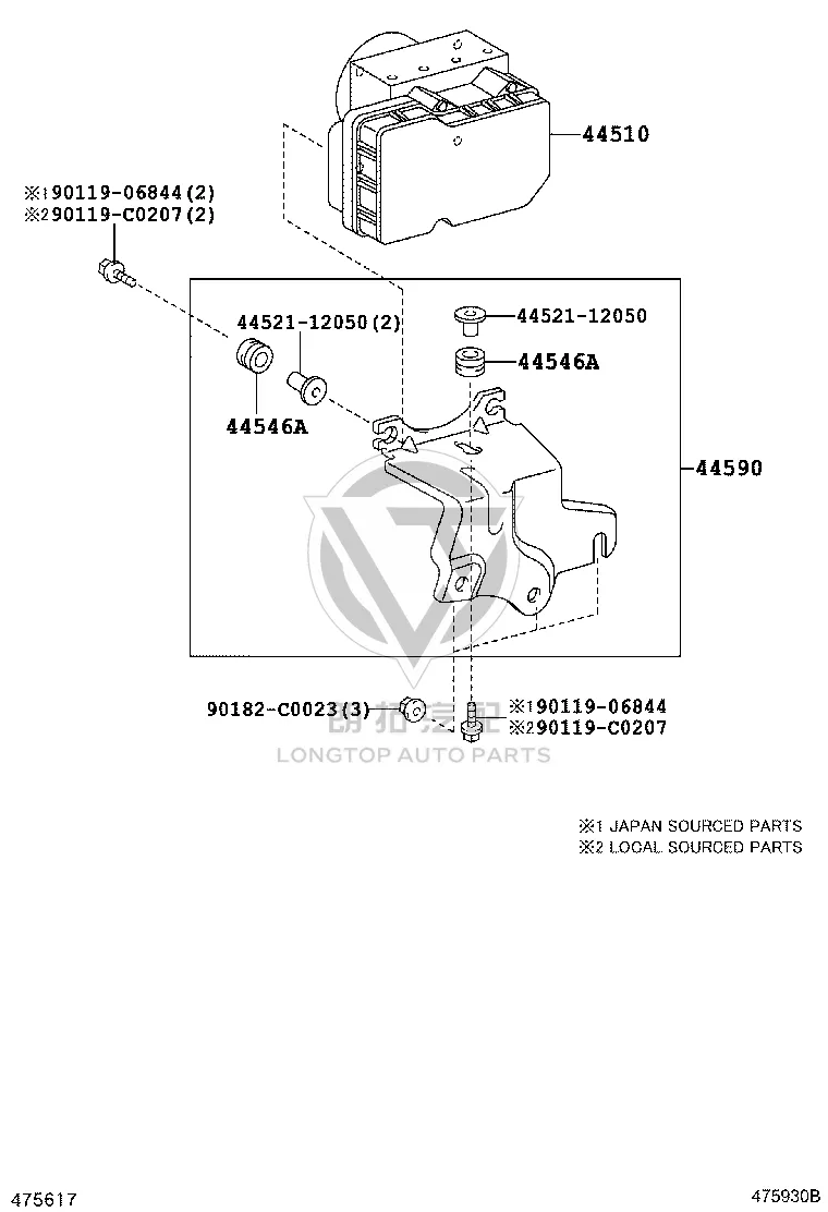 ABS Pump Assembly 44050-12610 for Toyota Corolla