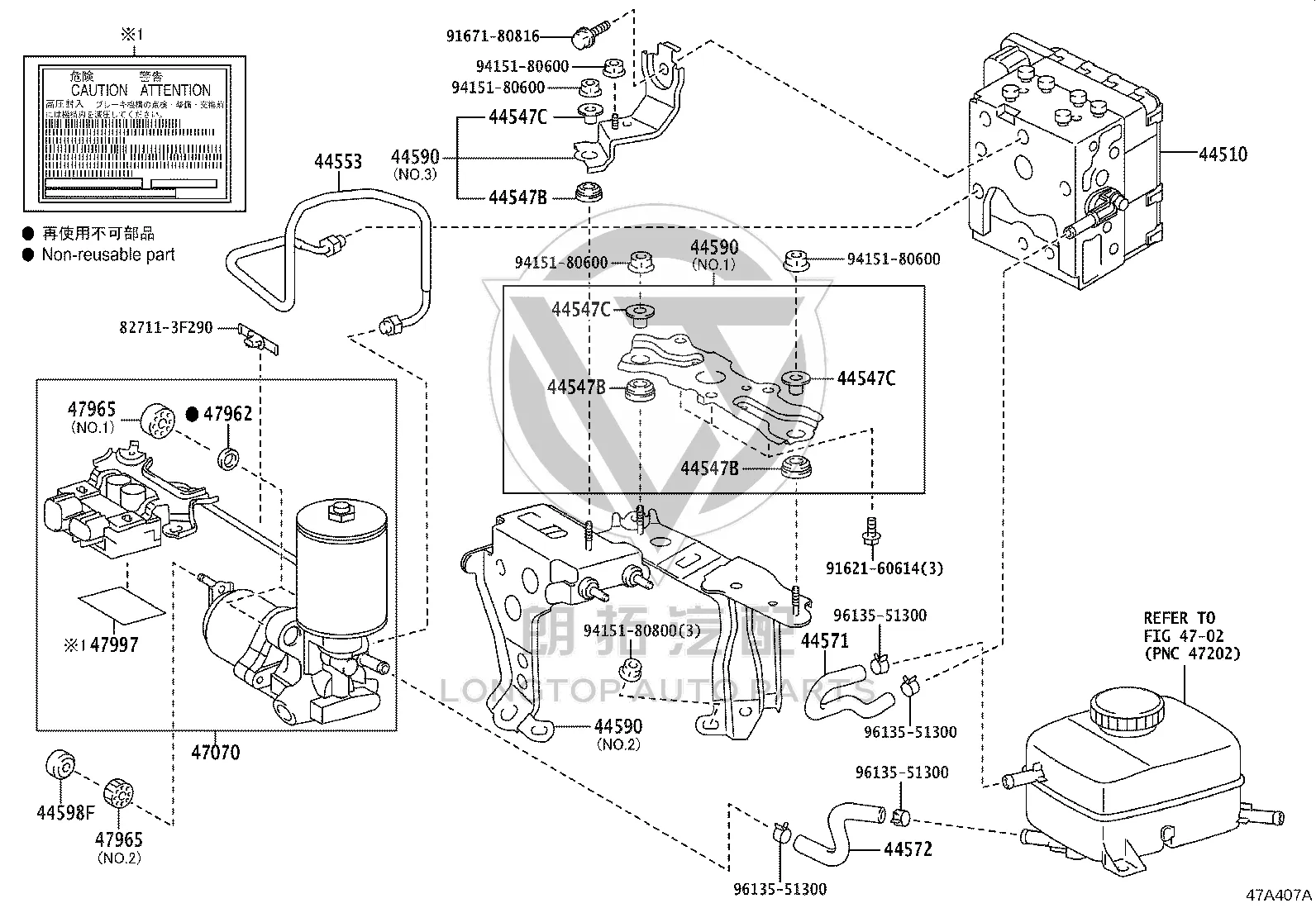 Brake Booster Pump 47070-48020 for Toyota Highlander