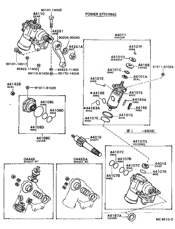 Steering Gear 44110-36270 for Toyota Coaster
