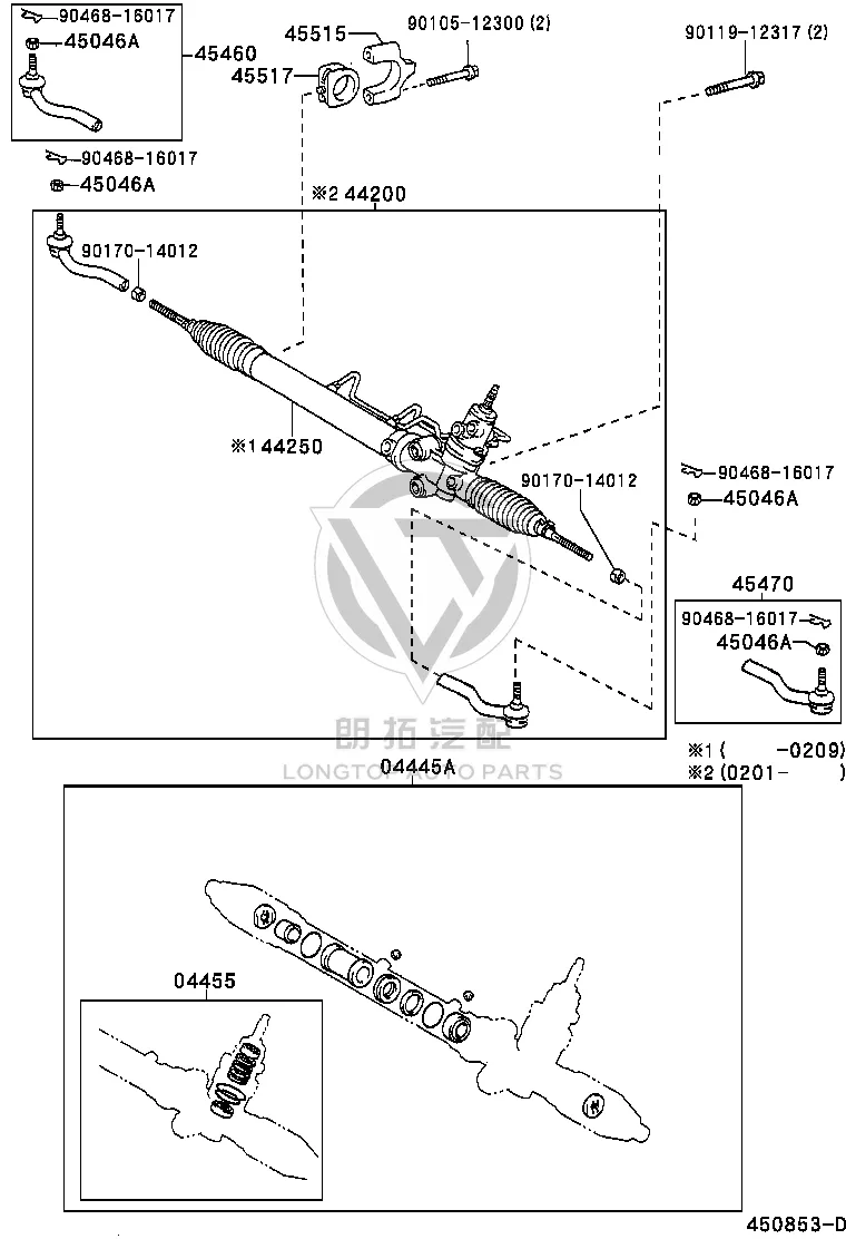 Steering Gear 44200-30290 for Lexus GS300