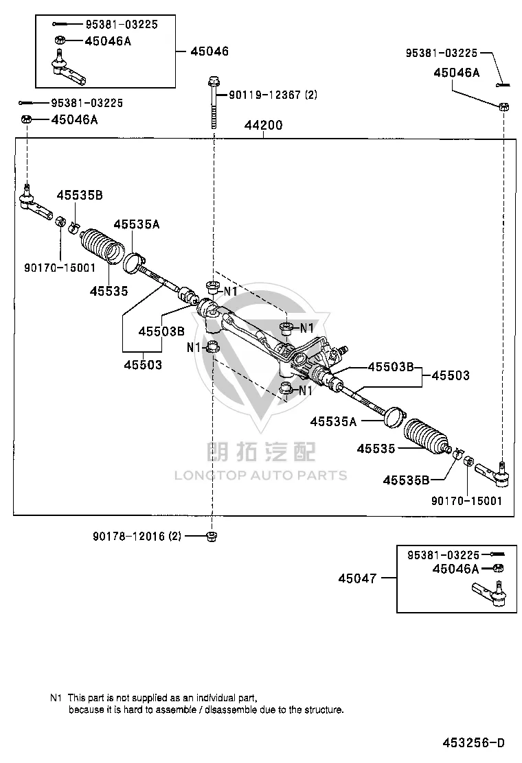 Steering Gear 44200-35061 for Toyota 4RUNNER