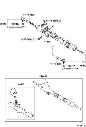 Steering Gear 44250-33192 for Toyota Camry