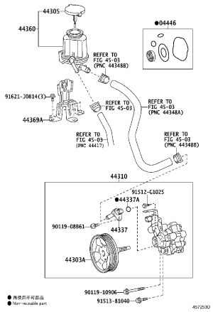 Power Steering Pump 44310-60563 for Toyota Land Cruiser Prado