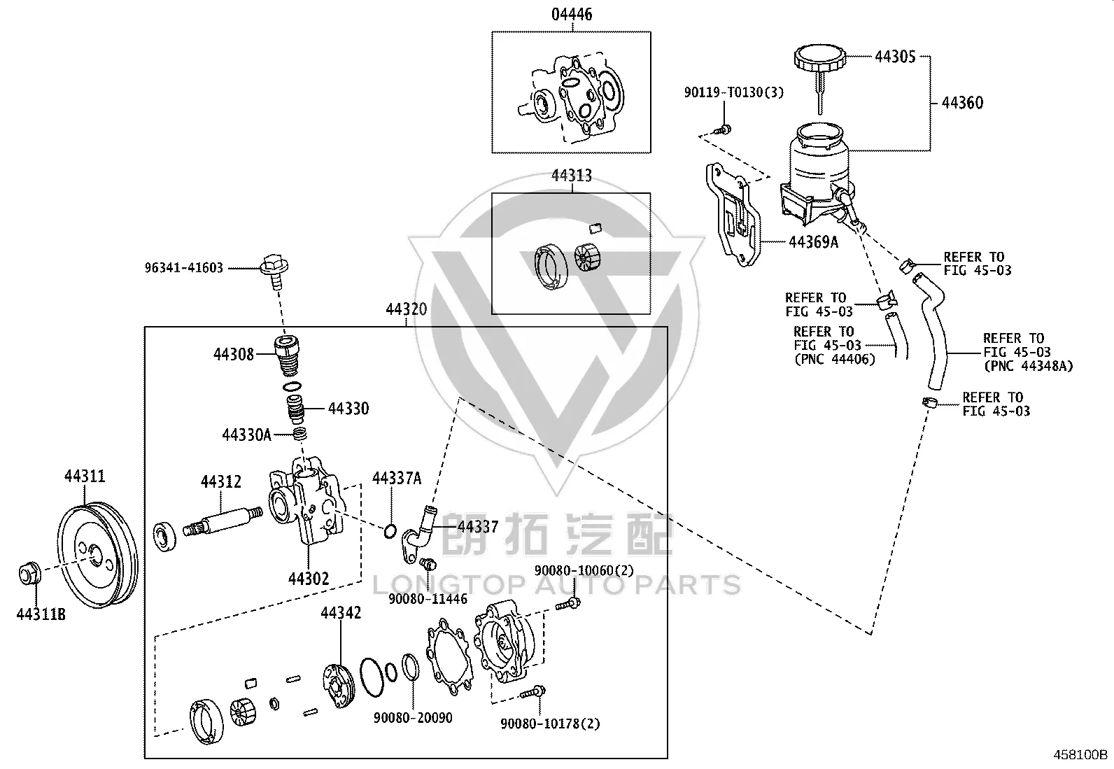 Power Steering Pump Pulley 44311-26060 for Toyota DYNA