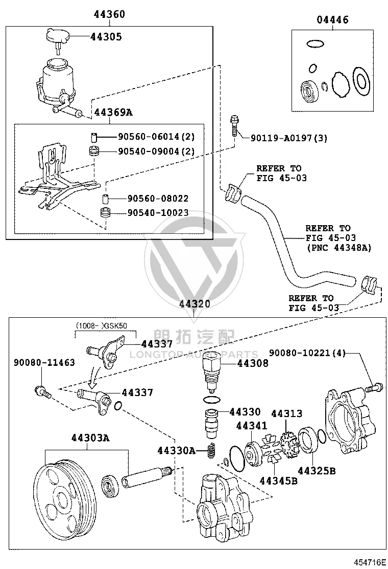 Power Steering Pump 44310-0C090 for Toyota Tundra