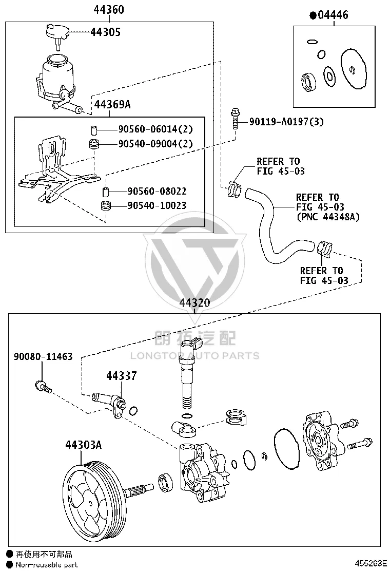 Power Steering Pump 44310-0C110 for Toyota Sequoia