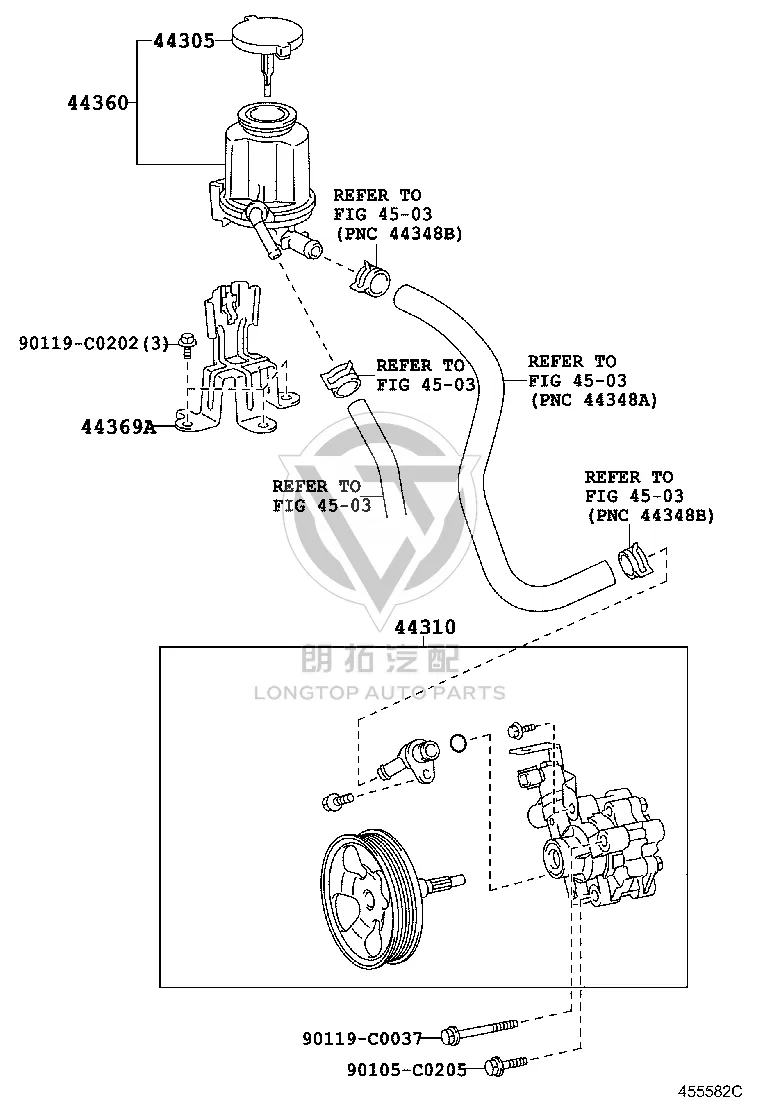 Power Steering Pump 44310-0G021 for Toyota Land Cruiser Prado