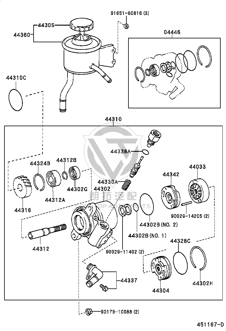 Power Steering Pump 44310-60400 for Toyota Land Cruiser
