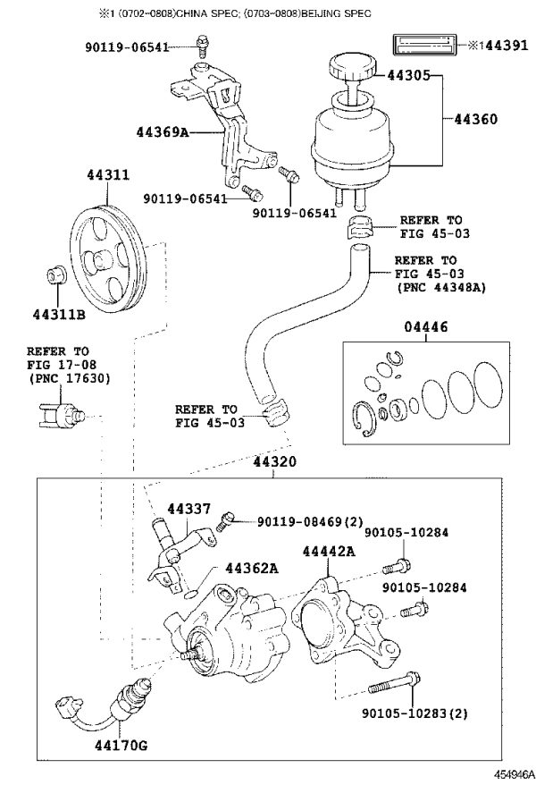 Steering Assist Pump 44320-30570 for Lexus GS300
