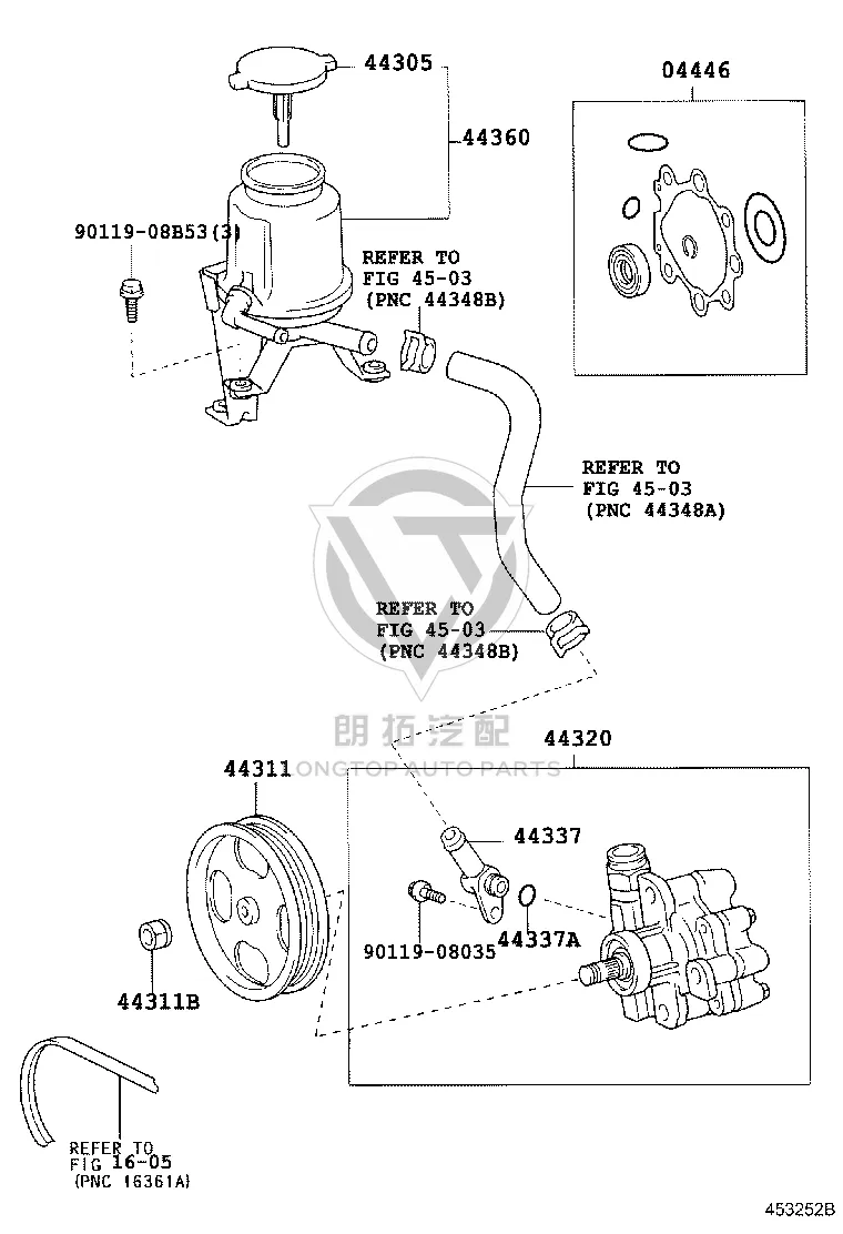 Power Steering Pump 44320-35610 for Toyota 4RUNNER