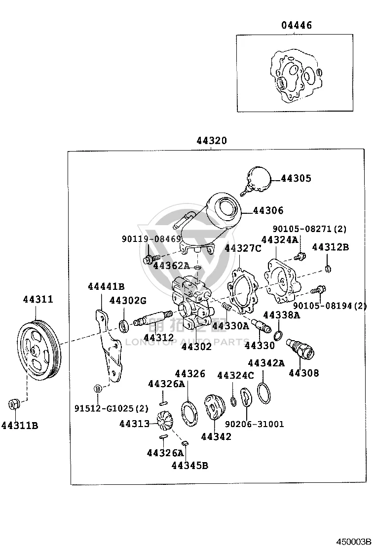 Power Steering Pump 44320-60260 for Toyota Land Cruiser