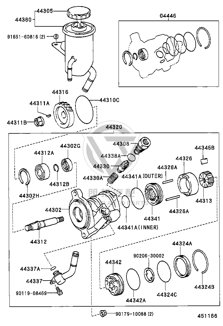Power Steering Reservoir 44360-60230 for Toyota Land Cruiser