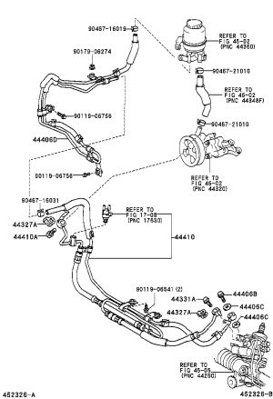 Power Steering Pressure Hose 44410-50080 for Lexus LS430
