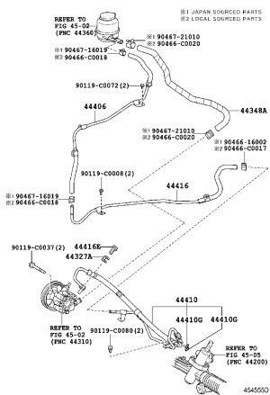 Power Steering Pressure Hose 44410-06300 for Toyota Camry
