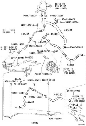 High-pressure oil pump return hose 44412-28350 for Toyota Previa