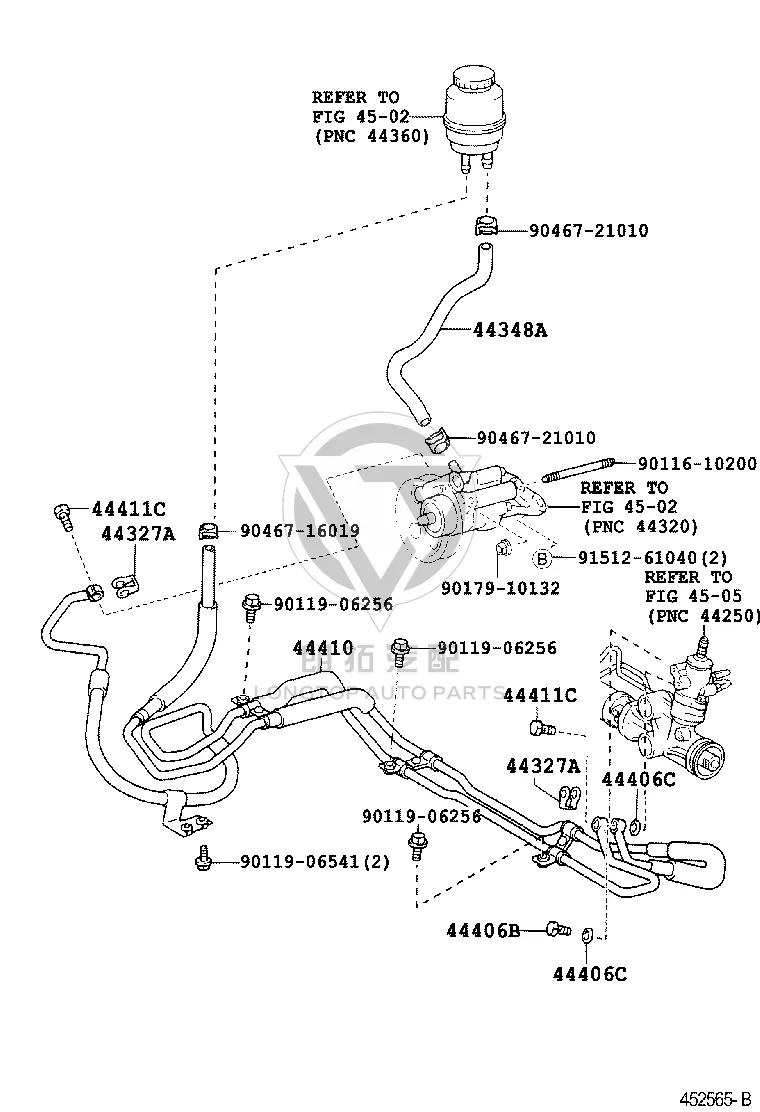 Power Steering Pump Inlet Hose 44348-30200 for Toyota Crown