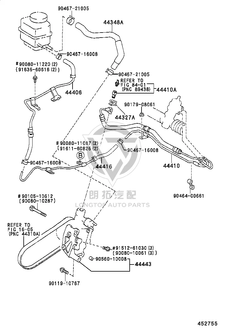 Power Steering Pump Inlet Hose 44348-33120 for Toyota Camry
