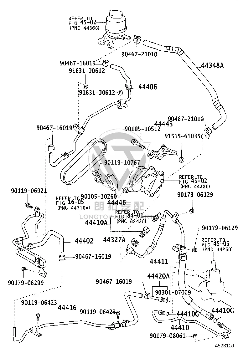 Steering Gear Oil Outlet Pipe 44416-33140 for Toyota Camry