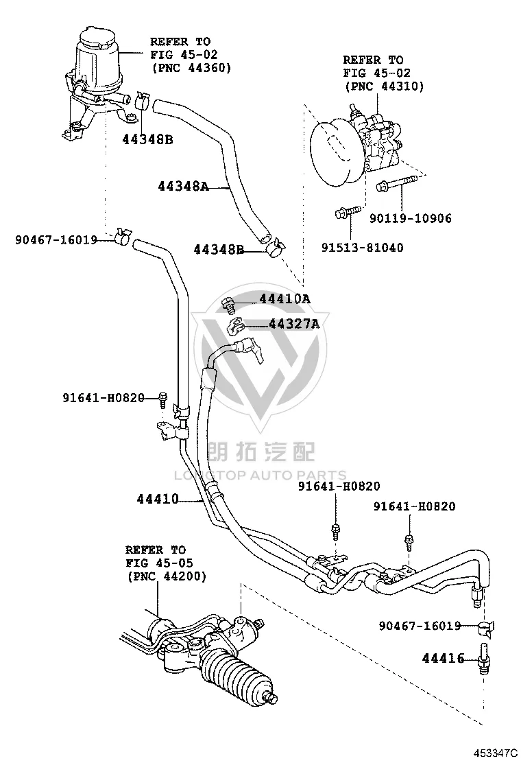 Power Steering Pump Oil Inlet Pipe 44348-35250 for Toyota 4RUNNER