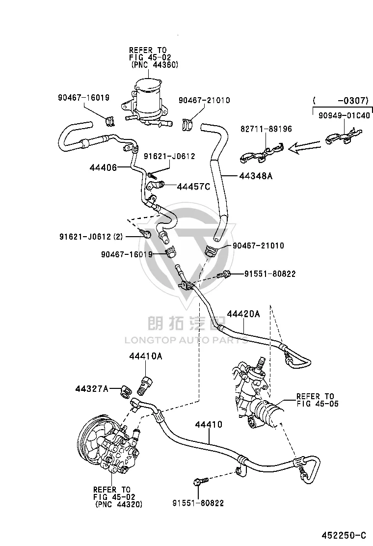 Power Steering Pressure Hose 44420-42060 for Toyota RAV4