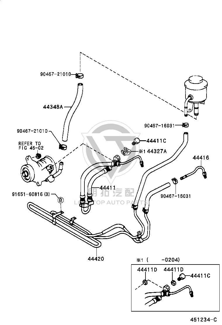 Power Steering Pressure Hose 44411-60430 for Toyota Land Cruiser