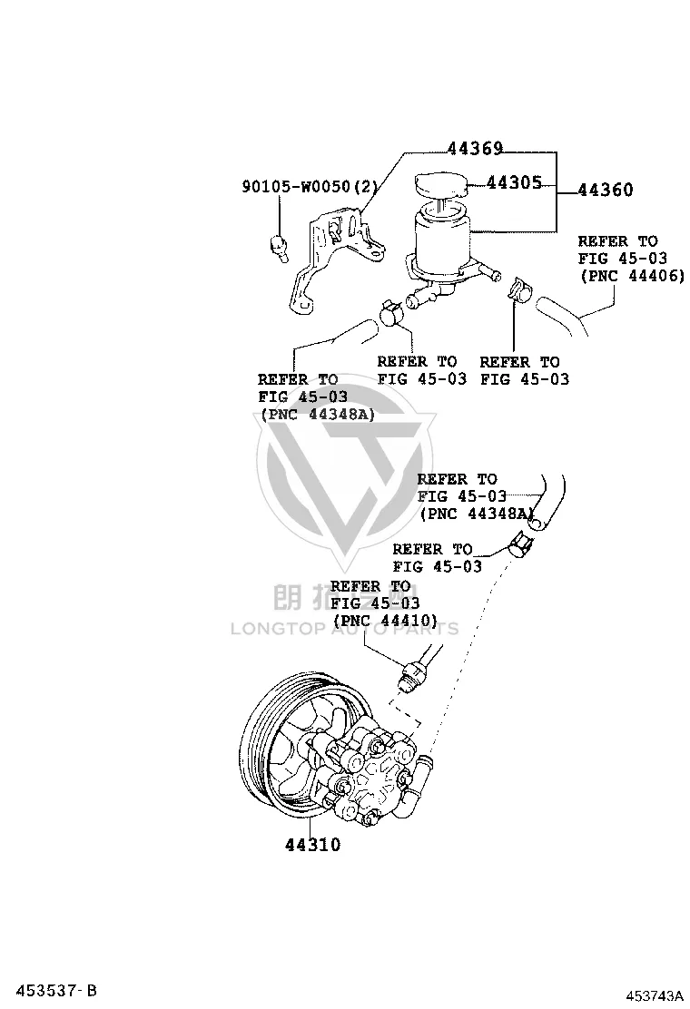 Power Steering Fluid Reservoir 44360-64010 for Toyota Corolla