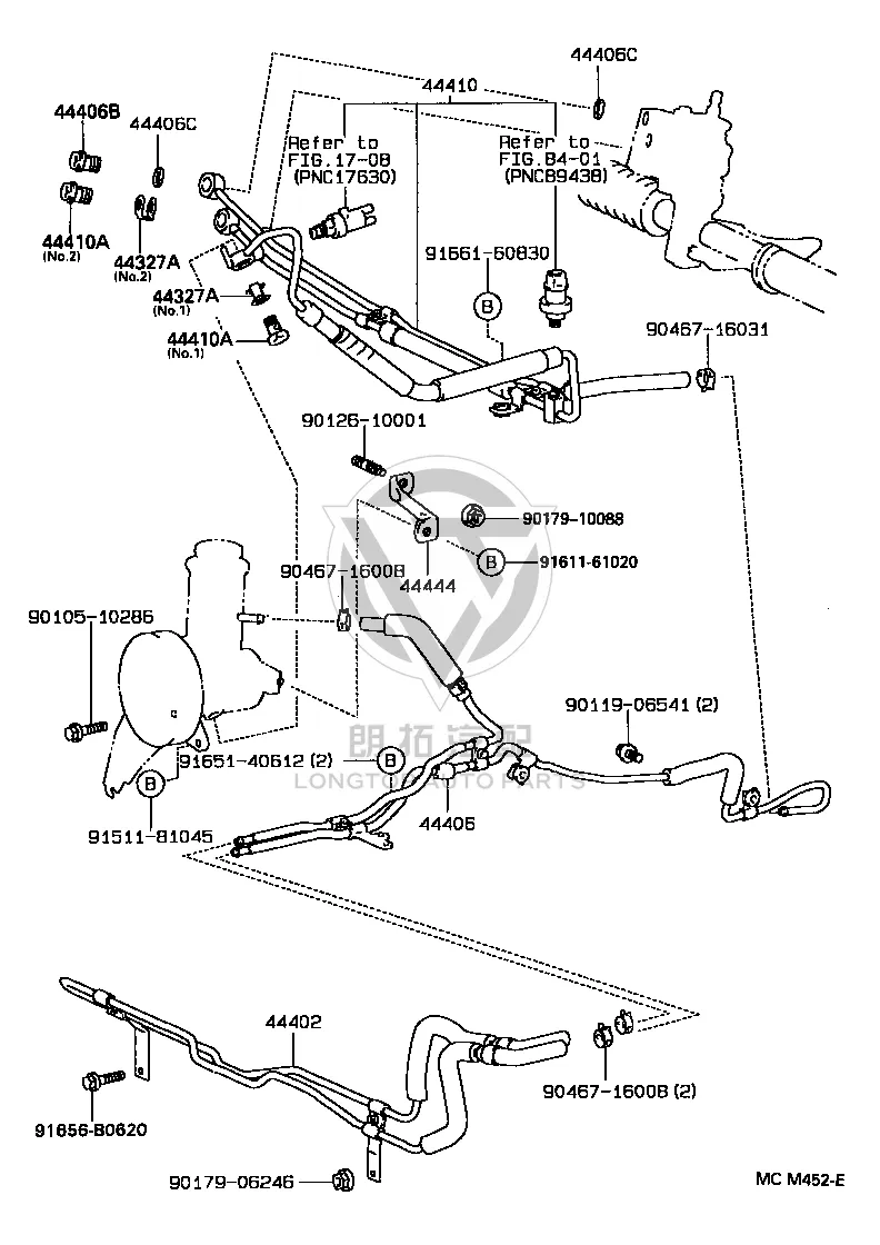 Power Steering Pressure Hose 44410-30320 for Lexus GS300