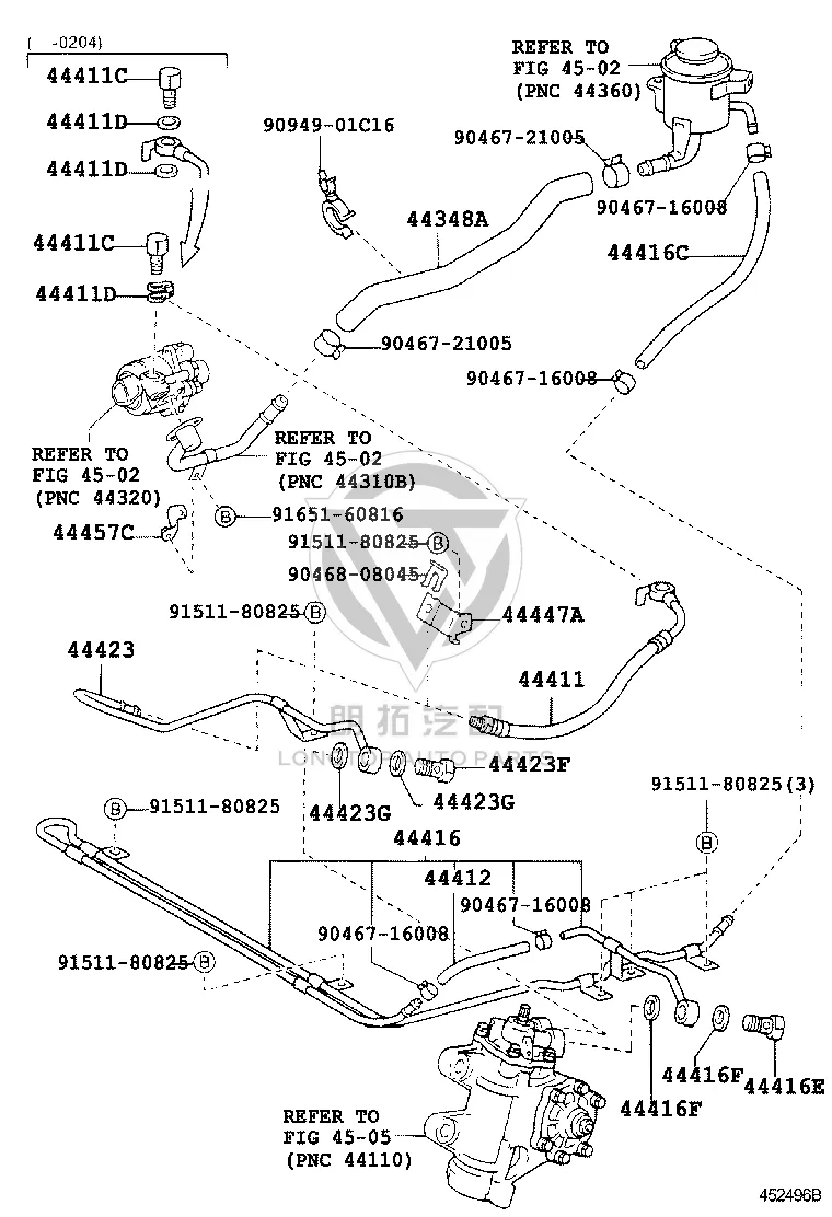 Power Steering Pressure Hose 44411-36530 for Toyota Coaster