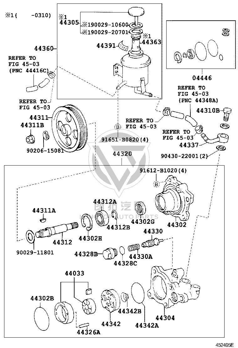 Power Steering Suction Fitting 44426-36020 for Toyota Coaster